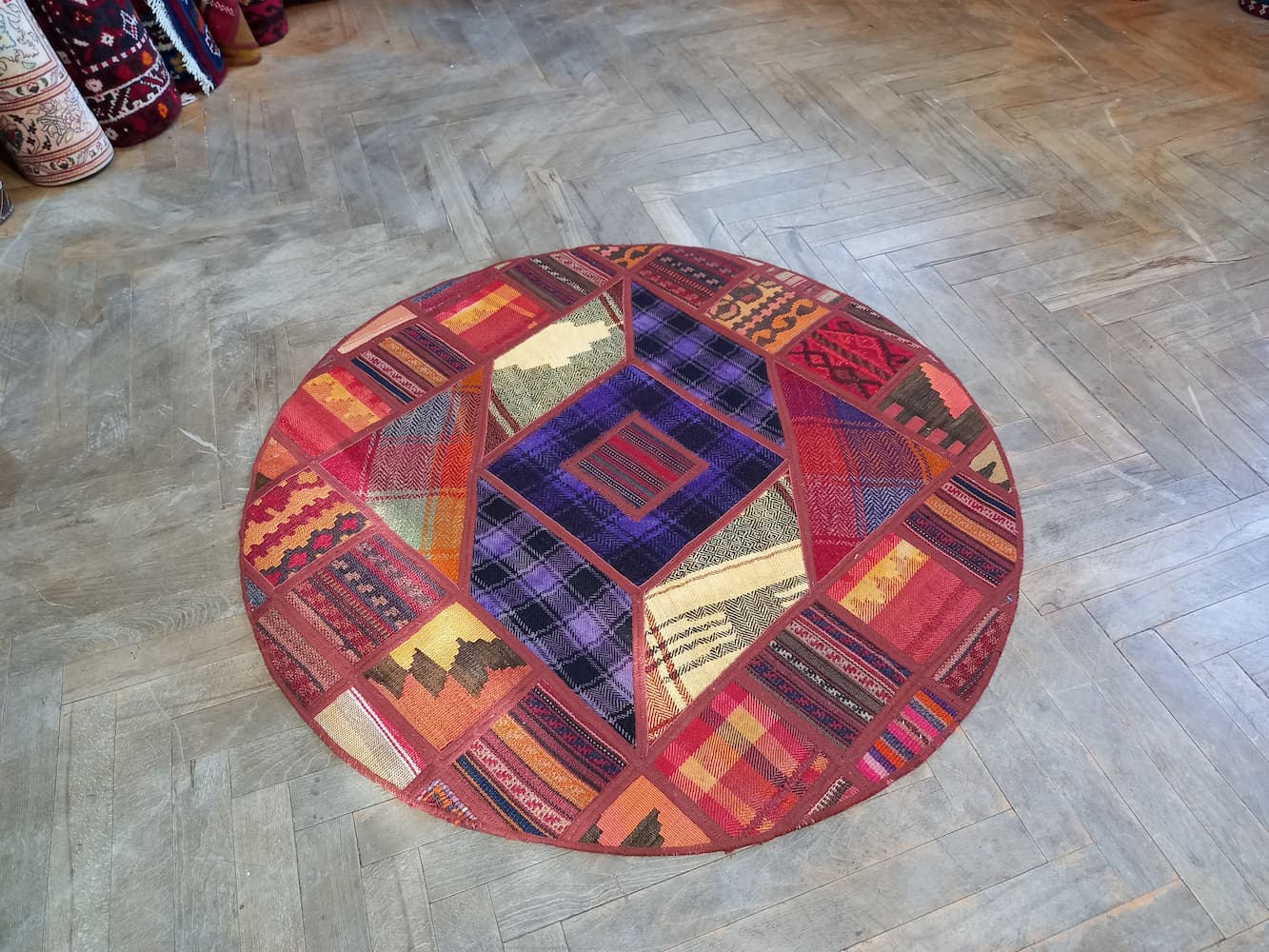 handgefertigter Patchwork-Kelim-seecarpets1101